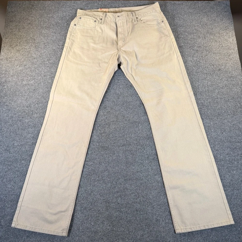Levis 514 Straight Fit Mens Khaki Tan Cotton Twill Pants 36x34 NWT‎ 3303